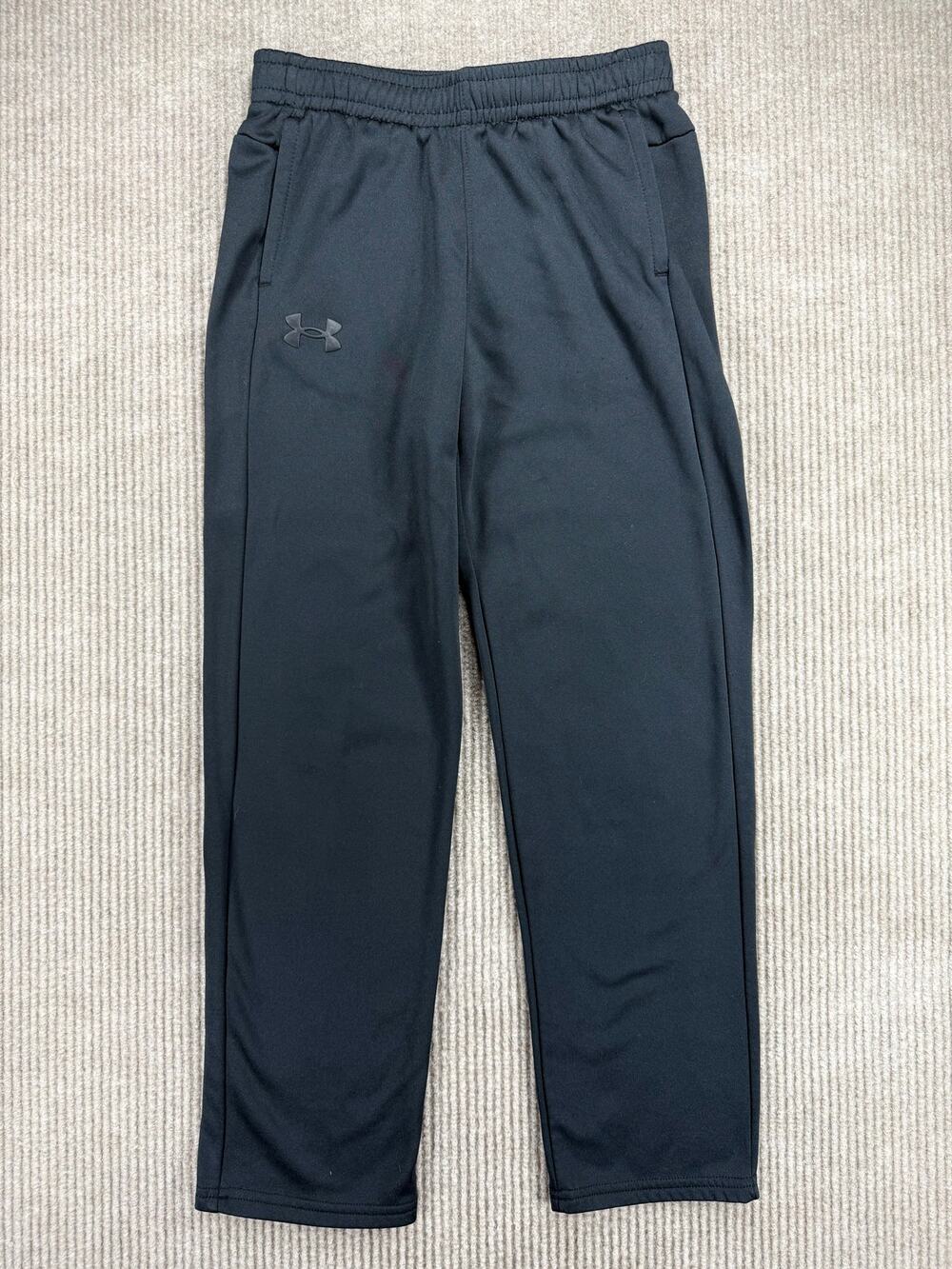 Under Armour Boys Youth Large Black Armour Fleece Pants Loose Fit Sweatpants